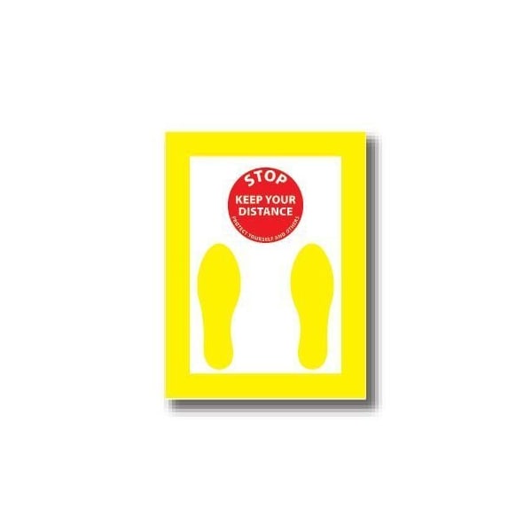 Ergomat 12in x 9in RECTANGLE SIGNS Stop Keep Your Distance / Protect Yourself And Others DSV-SIGN 108 #7079 -UEN - main